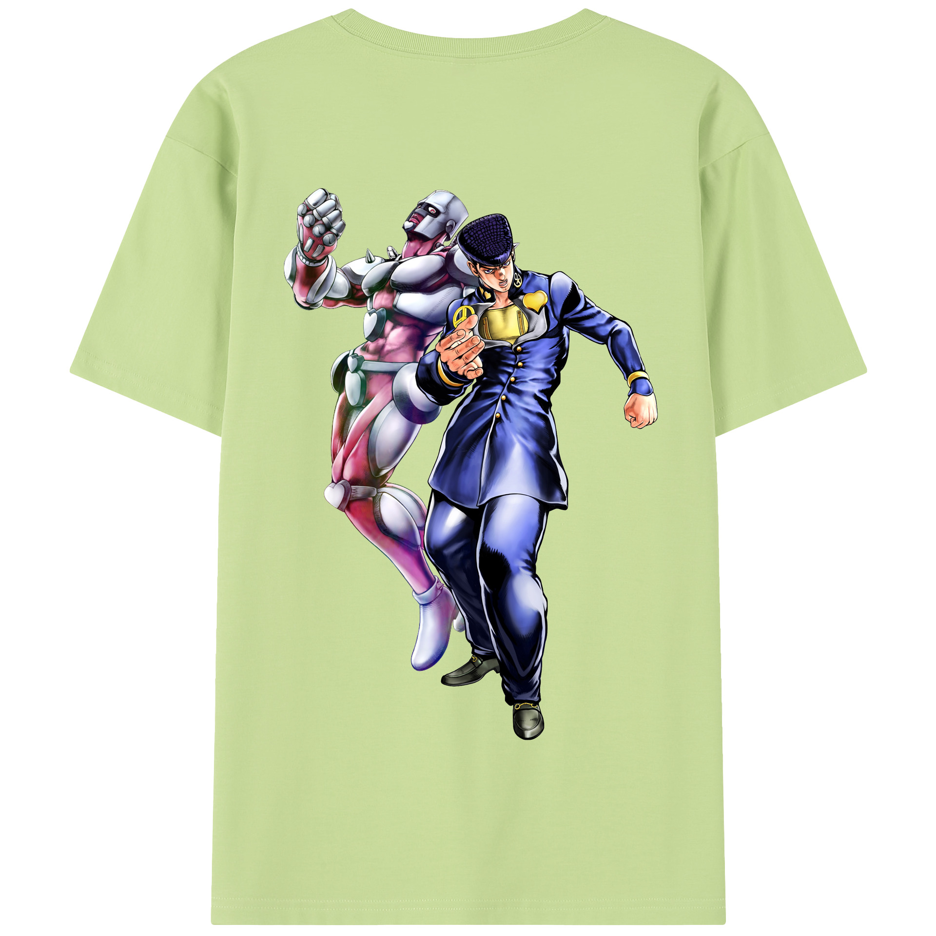 （画像用） ジョジョの奇妙な冒険 ひがしかた じょうすけ JoJo's Bizarre Adventure Higashikata Josuke 綿100％半袖Tシャツ（背面プリント）